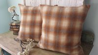 Wool Plaid PILLOW COVER, Recycled, Handmade, Eco-Friendly Home Decor