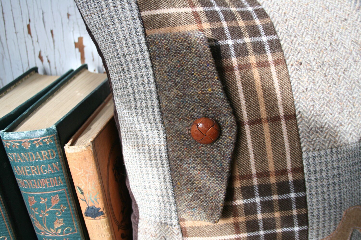 Airedale Terrier Wool Tweed Pillow Cover - Recycled, Handmade, Sustainable