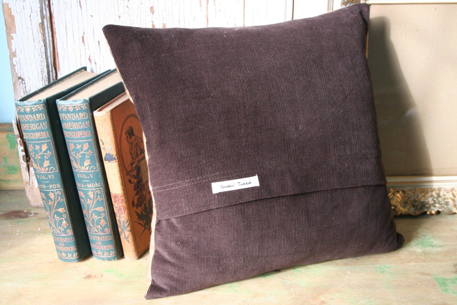 Airedale Terrier Wool Tweed Pillow Cover - Recycled, Handmade, Sustainable
