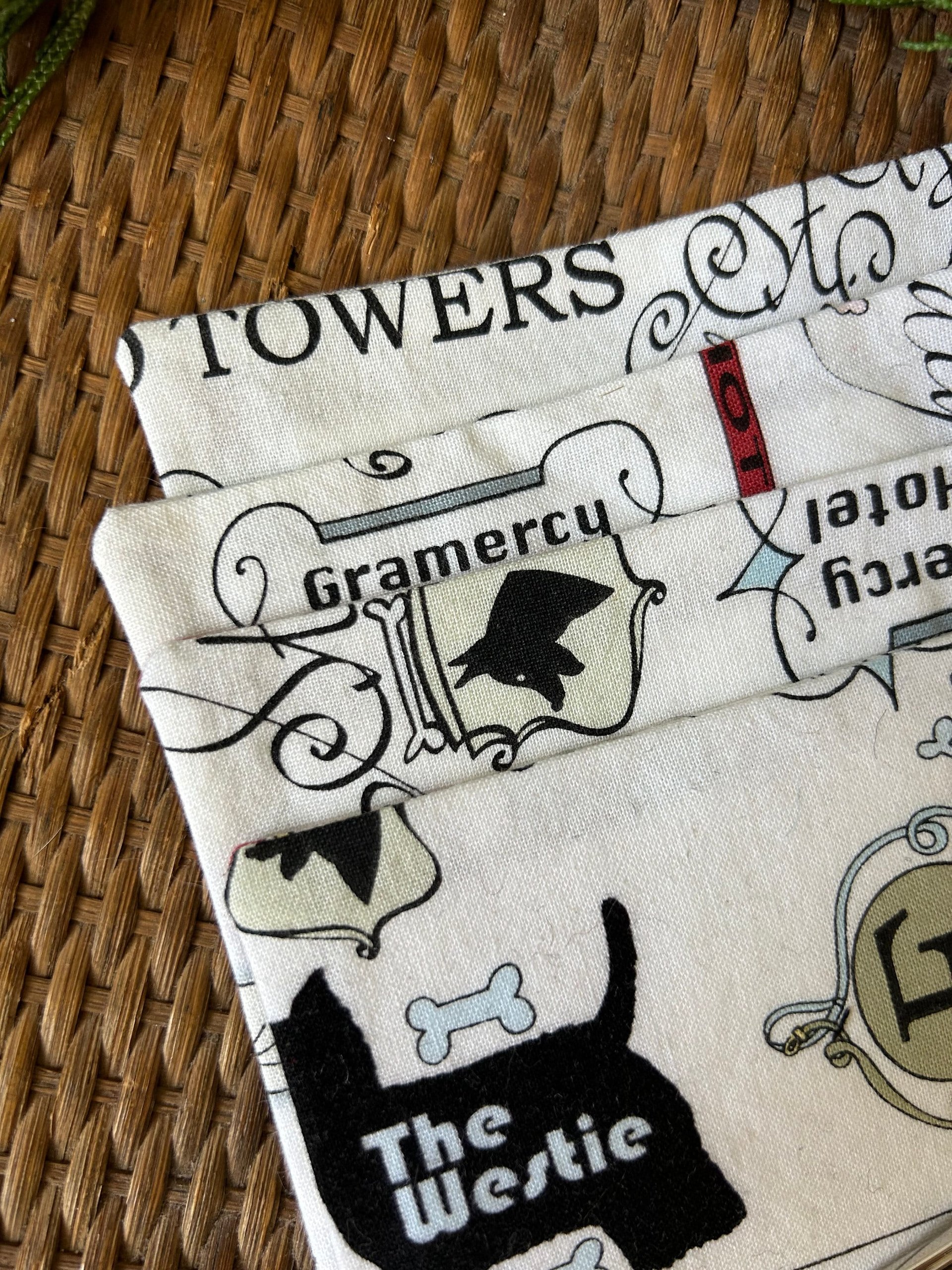 Cotton Coasters, Dog Hotel Theme, Westie