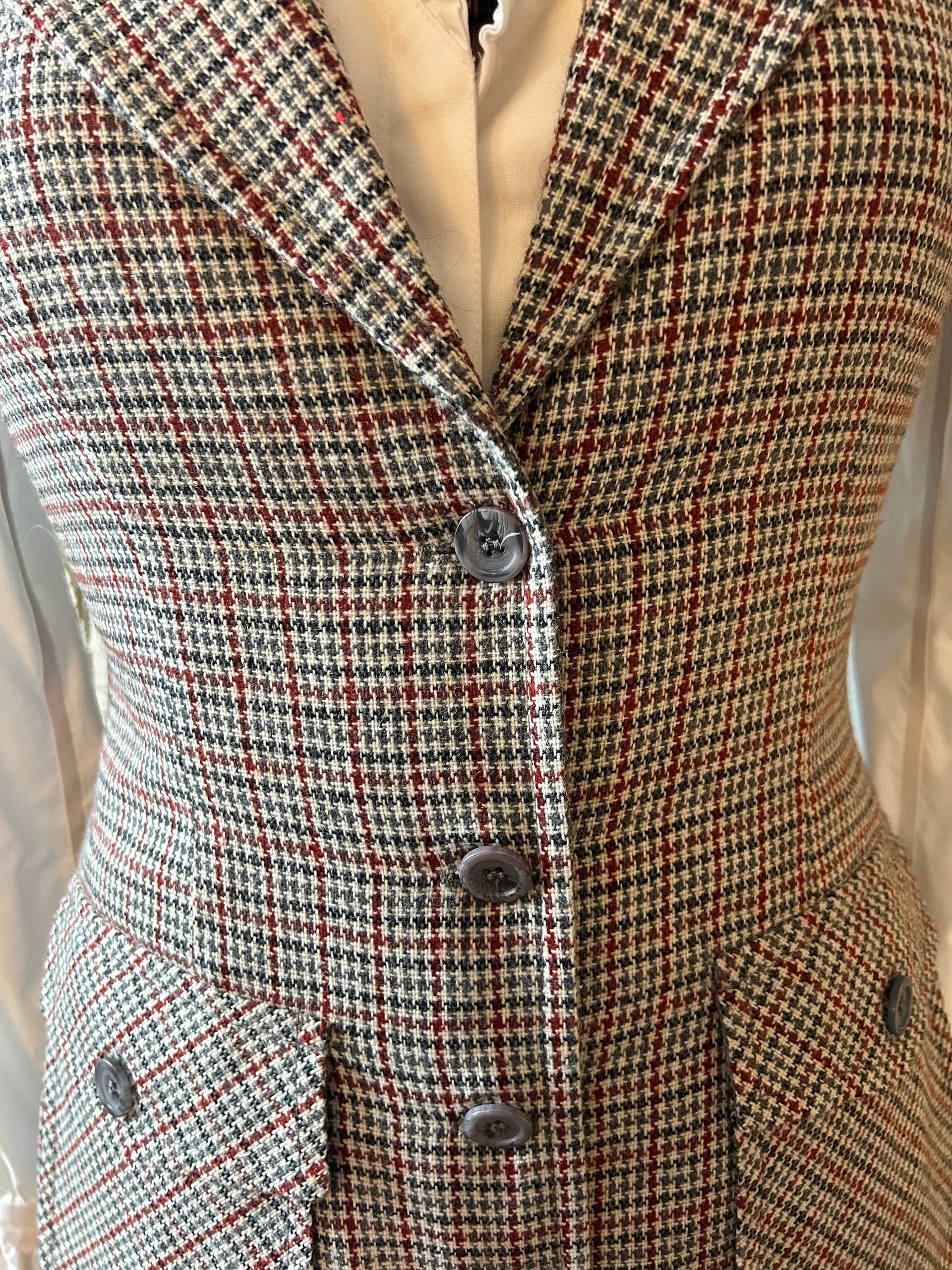 Vintage 1970's Vest, Sleeveless Blazer, Size Small, Equestrian Style