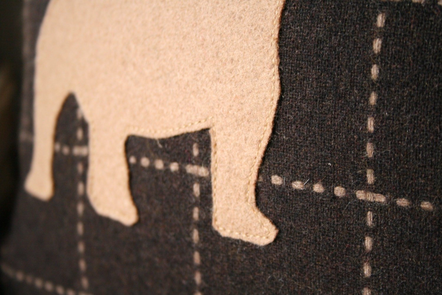 Bulldog PILLOW COVER - Silhouette, Recycled Wool, Sustainable, Handmade