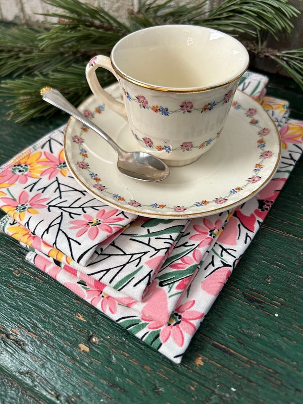 Spring Floral Napkins, Cotton, Easter Set